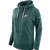 Women's Nike Eagles Fresh Logo Green Full Zip Hoodie,baseball caps,new era cap wholesale,wholesale hats